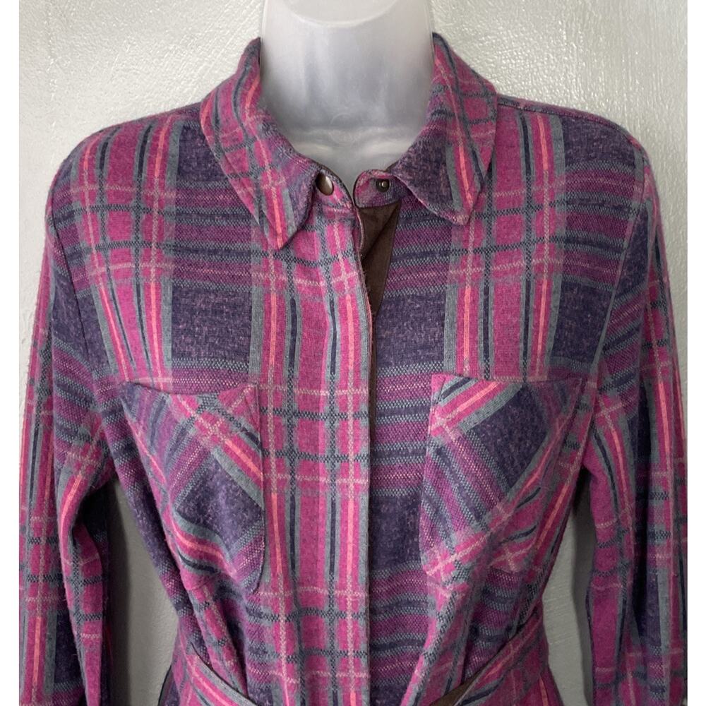 Soft Surroundings Shirt Dress Size Small Button Up Belted Midi Country Chic - Picture 5 of 15